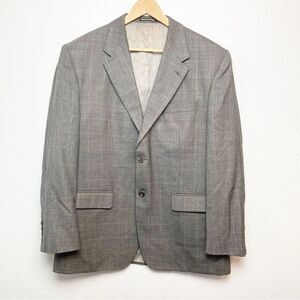 Vintage Ralph Lauren LRL Wool Blazer Mens 44R Herringbone Grey Tan Classic USA